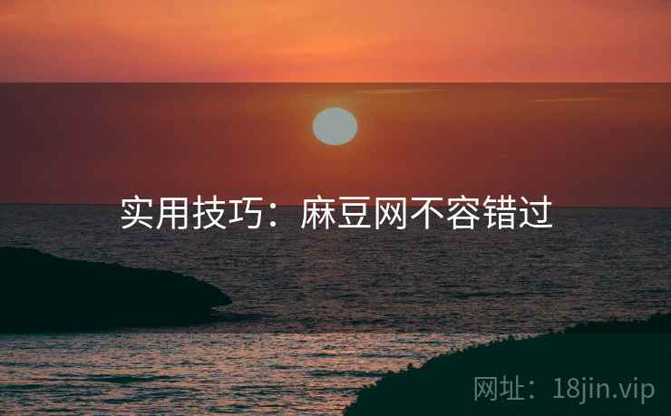实用技巧：麻豆网不容错过