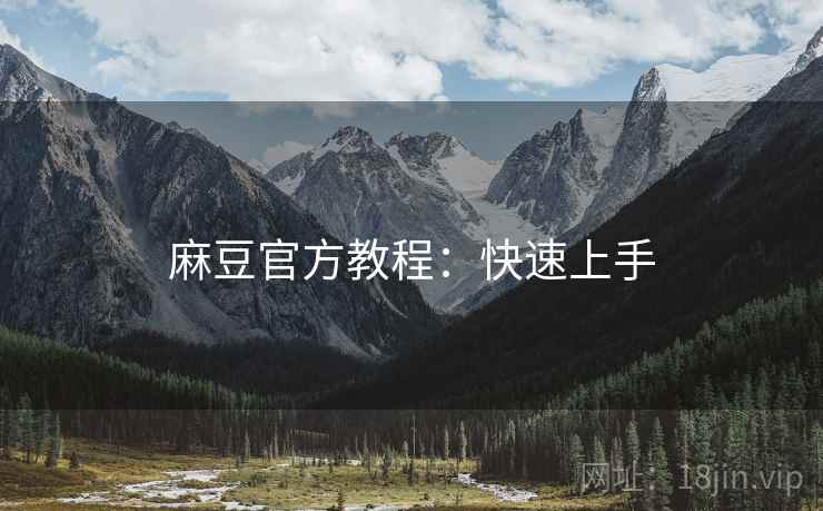麻豆官方教程：快速上手